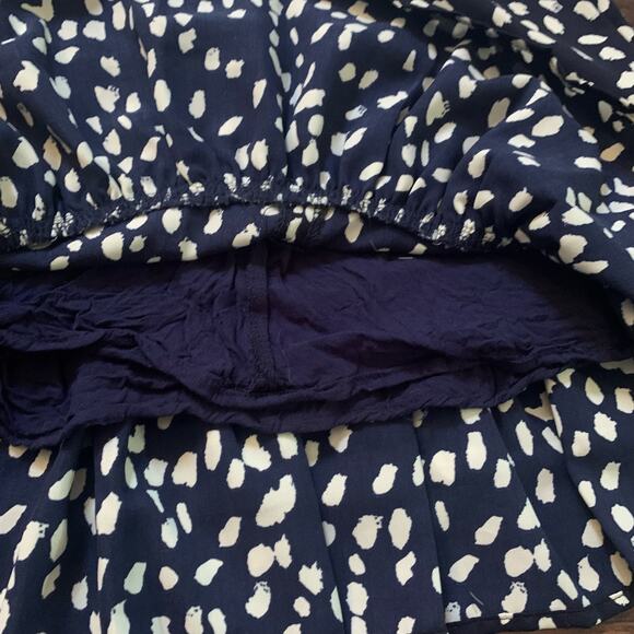 Polly navy blue & cream dotted mini dress size 2 - Picture 6 of 11
